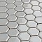 Metro 7/8" Hex Glossy Light Gray Porcelain Mosaic Tile - Sold Per Case of 10 - 8.56 square feet