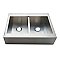 Gourmetier Edinburg Farmhouse 36" Double Bowl Kitchen Sink, Brushed Stainless Steel