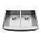 Gourmetier Undermount Stainless Steel Double Farmhouse Kitchen Sink - Brushed Stainless Steel
