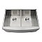 Gourmetier Undermount Stainless Steel Double Farmhouse Kitchen Sink - Brushed Stainless Steel