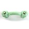 Milk Green Glass Hexagonal Bridge Pull, Front Mounted, 3" On Center