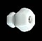 Bright White 1-1/4" Glass Hexagonal Knob, Front Mounted