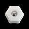 Bright White 1-1/4" Glass Hexagonal Knob, Front Mounted