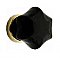 Black Glass Knob, Brass Base, 1-1/4"
