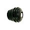 Black Ribbed Round Glass Knob - 1-1/8" - Front Mounted