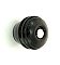 Black Ribbed Round Glass Knob - 1-1/8" - Front Mounted