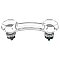 Clear Glass Old Town Style Cabinet Pull 3" on Center- Polished Nickel