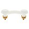 Opal Glass Old Town Style Cabinet Pull 3" on Center- Polished Brass