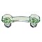 Depression Green Glass Old Town Style Cabinet Pull 3" on Center - Brushed Nickel