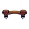 Amber Glass Old Town Style Cabinet Pull 3" on Center - Brushed Nickel