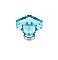 Square Cyan Crystal Lido Cabinet Knob - Medium 1-3/8" Polished Chrome