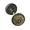 Roanoke Doorknob, Pair, Antique Brass