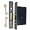 Butterfly Pocket Door Mortise Lock Set for Single Door, Antique Nickel