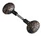 Pacific Pattern Door Knob Pair Antique Copper
