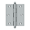 Solid Brass 3" x 2-1/2" Cabinet Hinge with Ball Tips, Pair