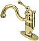Victorian Single-Handle Monoblock Bathroom Faucet with Pop-Up Drain - Polished Brass