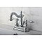 Kingston Chrome 4-Inch Centerset Lavatory Faucet - Metal and Porcelain Lever Handles - Polished Chrome