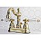 Kingston Brass 4-Inch Centerset Lavatory Faucet - Crystal Lever Handles - Polished Brass