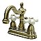 Kingston Brass 4-Inch Centerset Lavatory Faucet - Porcelain Cross Handles - Vintage Brass