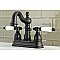 Kingston Brass 4-Inch Centerset Lavatory Faucet - Metal and Porcelain Levers - Oil Rubbed Bronze