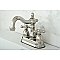 Kingston Brass 4-Inch Centerset Lavatory Faucet - Metal and Porcelain Cross Handles - Polished Nickel
