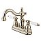 Kingston Brass 4-Inch Centerset Lavatory Faucet - Porcelain Levers - Polished Nickel