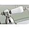 Kingston Brass 4-Inch Centerset Lavatory Faucet - Metal and Porcelain Levers - Brushed Nickel