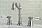 Heirloom Wilshire Widespread Sink Faucet - Crystal Lever Handles - Satin Nickel