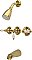 Tub and Shower Faucet Valves and Trim Kit with Porcelain Lever Handles - Polished Brass