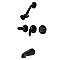 Legacy Three-Handle 5-Hole Wall Mount Tub and Shower Faucet - Matte Black