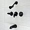 Legacy Three-Handle 5-Hole Wall Mount Tub and Shower Faucet - Matte Black