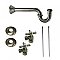 Sink P-Trap Kit - Includes Water Supply Lines, Escutcheons, Shut-Off Valves - Antique Brass