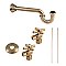 Sink P-Trap Kit - Includes Water Suppy Lines, Escutcheons, Shut-Off Valves - Satin Brass