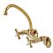 Essex Two Handle Wall Mount Kitchen Faucet -  Polished Brass