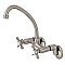 Essex Two Handle Wall Mount Kitchen Faucet -  Brushed Nickel