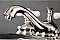 Heritage Widespread Sink Faucet - Porcelain Cross Handles - Polished Nickel
