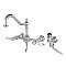 Bel-Air Wall Mount Bridge Kitchen Faucet with Brass Spray -  Polished Chrome