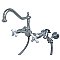 Heritage Wall Mount Bridge Kitchen Faucet with Brass Spray -  Polished Chrome
