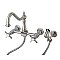 Essex Wall Mount Bridge Kitchen Faucet with Brass Spray -  Brushed Nickel