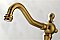 Heritage Widespread Sink Faucet - Metal Cross Handles - Brushed Brass