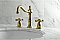 Heritage Widespread Sink Faucet - Metal Cross Handles - Brushed Brass