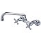 Kingston 6-Inch Adjustable Center Wall Mount Kitchen Faucet -  Polished Chrome
