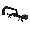 Kingston Two Handle Wall Mount Kitchen Faucet -  Matte Black