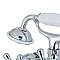Wall Mount Clawfoot Tub Faucet with Hand Shower - Adjustable Center - Metal Cross Handles - Polished Chrome