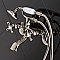 Wall Mount Clawfoot Tub Faucet with Hand Shower - Adjustable Center - Metal Cross Handles - Polished Nickel