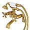 Kingston Brass KS267SB Kingston Clawfoot Tub Faucet with Hand Shower, Brushed Brass