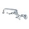 Two-Handle Adjustable Center Wall Mount Kitchen Faucet -  Polished Chrome
