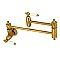 Restoration Wall Mount Pot Filler Kitchen Faucet -  Brushed Brass