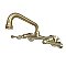 Kingston Two Handle Wall Mount Kitchen Faucet -  Brushed Brass