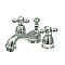 Restoration Mini Widespread Faucet - Metal Cross Handles - Polished Chrome